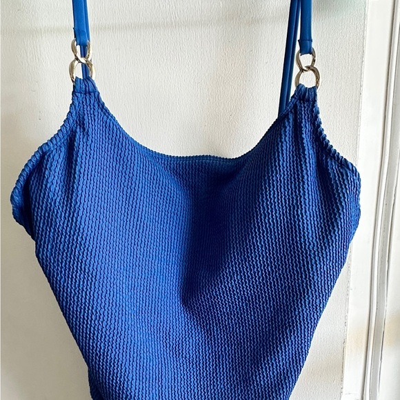 Lilly Pulitzer Womens Barton Blue Alizee Scrunch One Piece Swimsuit Sz 16 - Picture 2 of 14